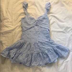 Chic Light Blue eyelet rush dress